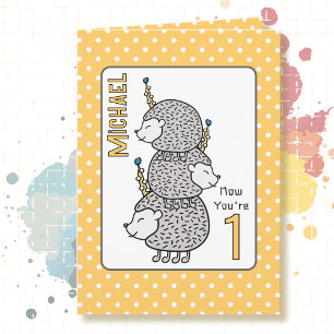 Carte 1er Anniversaire mignon Dessin pour enfants Funny 