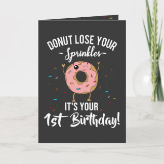 Carte 1er Anniversaire Thème Donut 1 An Vieux Personnali