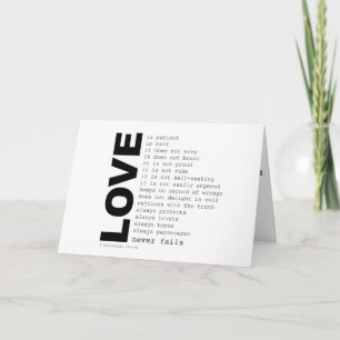 Carte 1er Corinthiens 13:4-L'AMOUR VERSE