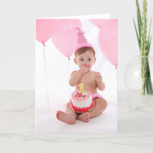 Carte 1er gâteau d'anniversaire