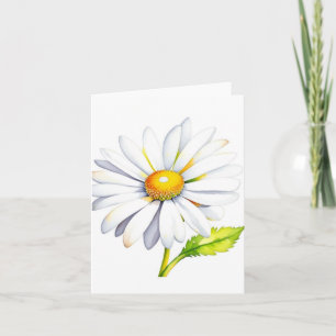 Carte 1er janvier Jour de marguerite B - Aquarelles et s