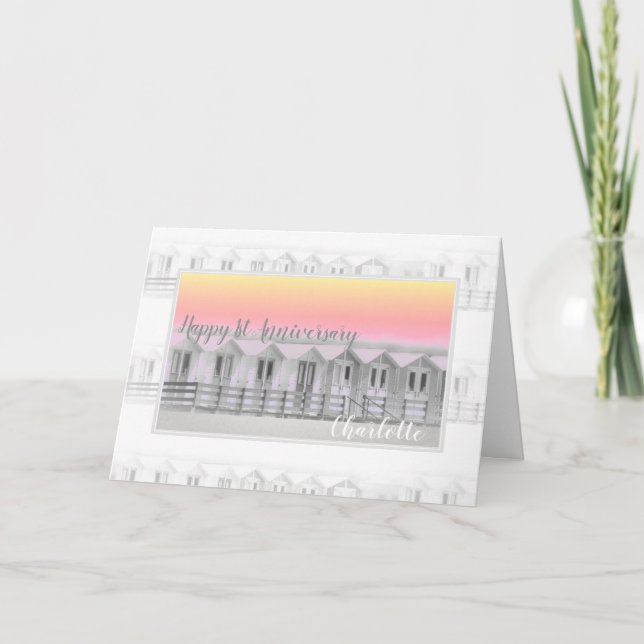 Carte 1er papier mariage anniversaire coucher de soleil  (Devant)