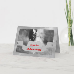 Carte 1st Wedding Anniversary Congratulations with Red