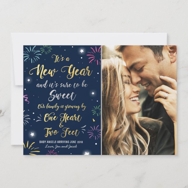 Carte 2018 de faire-part de grossesse de nouvelle (Devant)