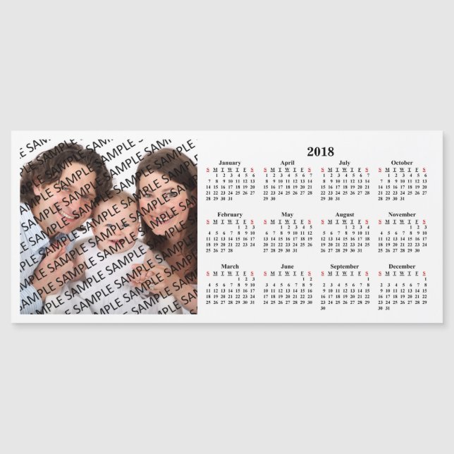 Carte 2018 magnétique de calendrier fait sur (Devant)