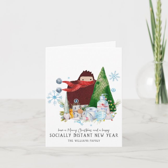 Carte 2020 Joyeux Noël Bonne année sociale lointaine (Devant)
