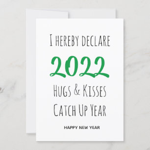 Carte 2022 HUGS ET KISSES   Nouvel An
