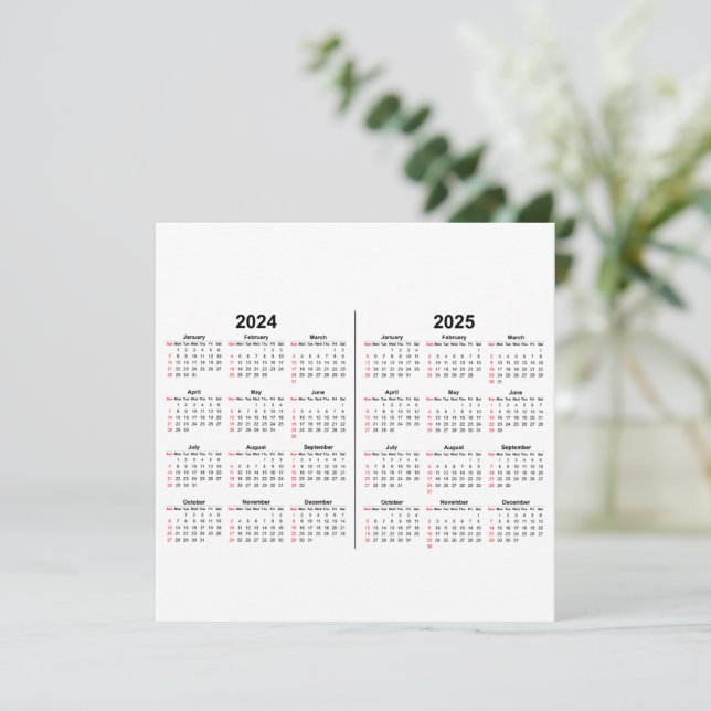 Carte 2024 2025 Calendrier 2 an noir blanc (Debout devant)
