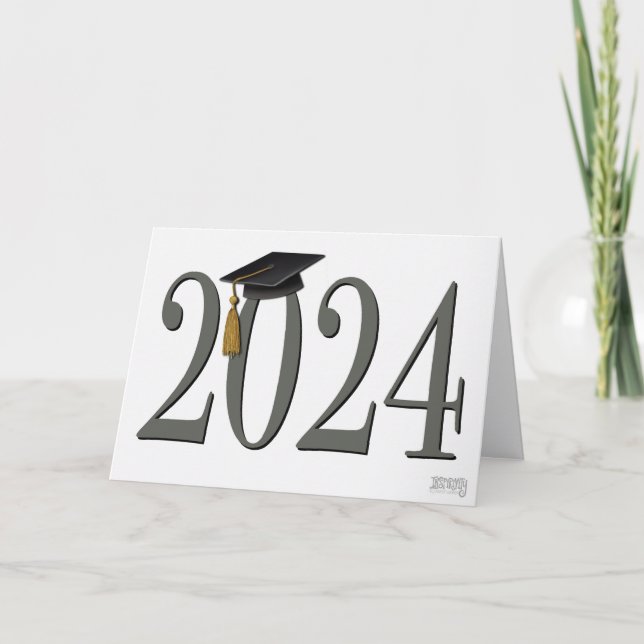 Carte 2024 Diplôme de fin d'études simple et moderne (Devant)