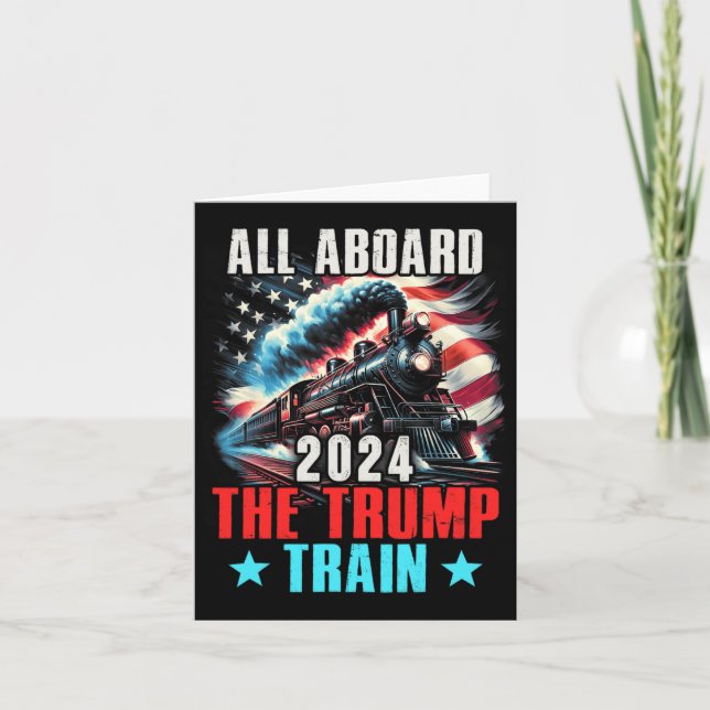 Carte 2024 Tous à bord du Trump nous enseigne le drapeau (Devant)
