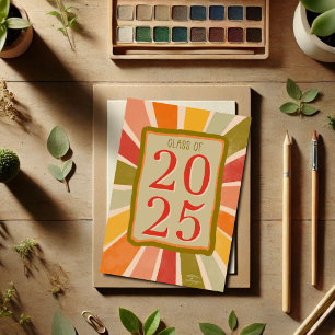 Carte 2025 Retro Stylish Fun Modern Grad Card