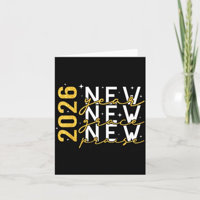 Carte 2026 New Year New Grace New Praise New Year's Eve  (Devant)