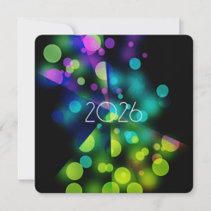 Carte 2026 nouvelle année avec bulles multicolores