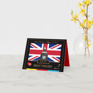 Carte 2027 Bonne Année, Drapeau britannique, Big Ben Roy