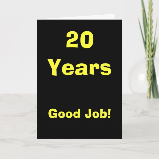 Carte 20 ans de bon travail ! (Devant)