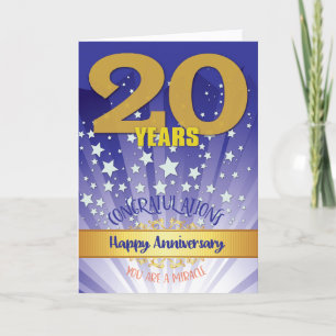 Carte 20 ans de récupération Anniversaire Bold Numéros