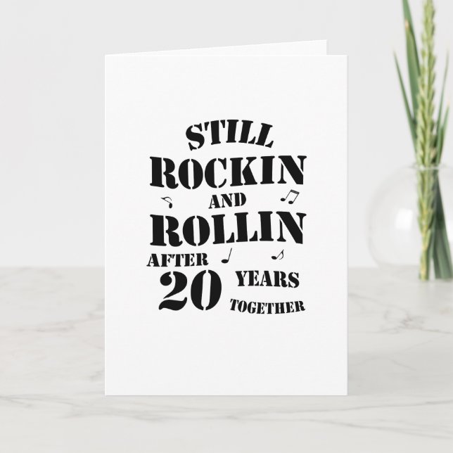Carte 20e anniversaire - Cadeau Couples de 20 ans (Devant)