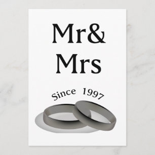 Carte 20e Anniversaire Couples Cadeau Mr. & Mrs. 1997