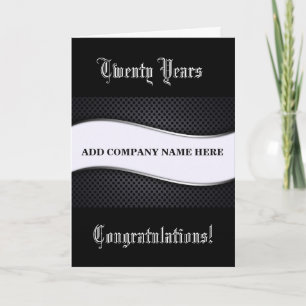 Carte 20e anniversaire d'affaires - Vague graphique B/W