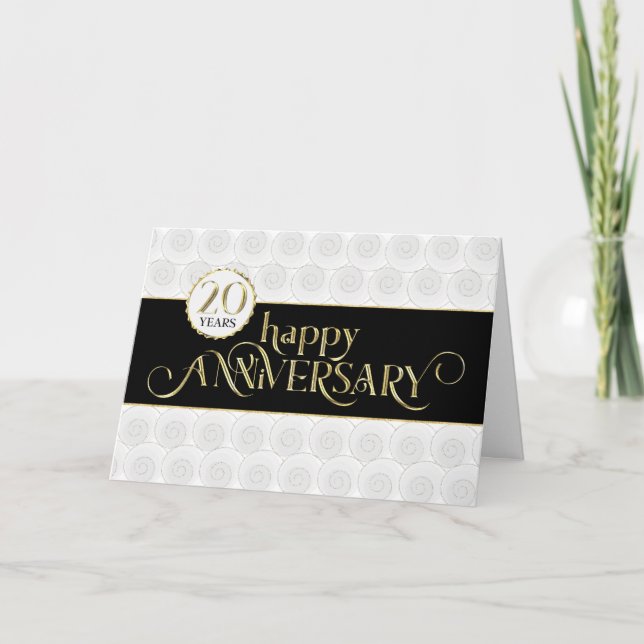 Carte 20e anniversaire de l'employé - Or noir prestigieu (Devant)
