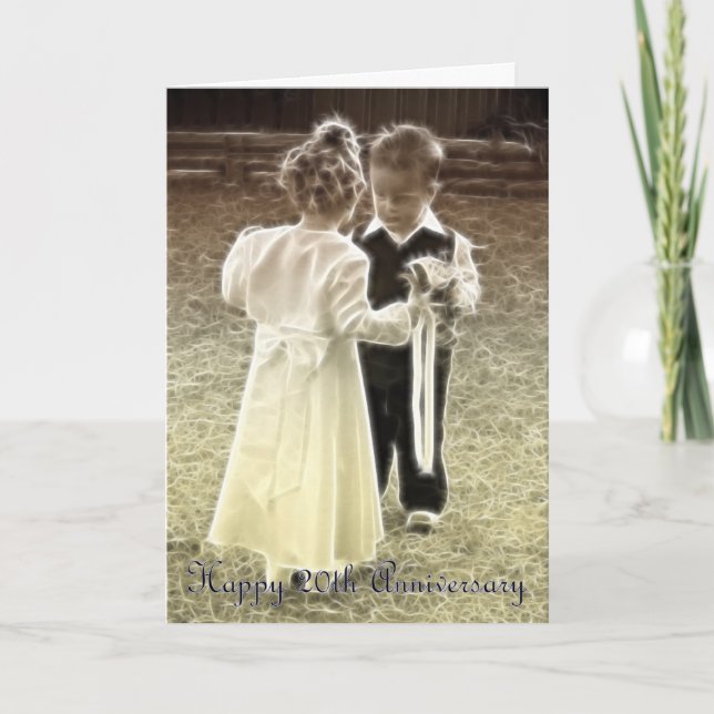 Carte 20e anniversaire de mariage Joyeux Anniversaire (Devant)