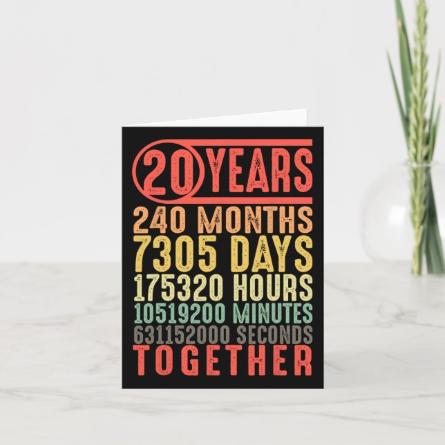Carte 20e anniversaire du Mariage Lui ses couples corres (Devant)