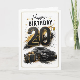 Carte 20e Anniversaire Garçon Voiture