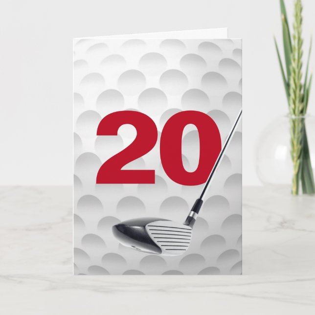 Carte 20e anniversaire Golf Ball Design (Devant)