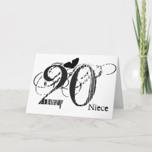 Carte 20e anniversaire, nièce, papillon, noir & blanc.
