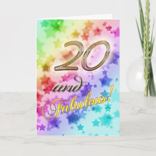 Carte 20e anniversaire pour quelqu'un Fabulous (Devant)