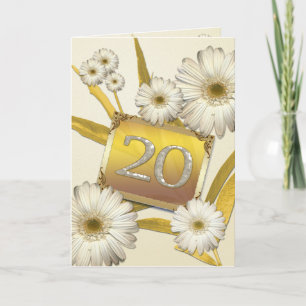 Carte 20e Birthday card witdaisies.