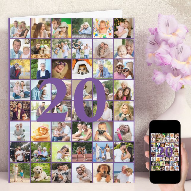 Carte 20e ou n'importe quel âge 48 Photo Collage Big Bir (Créateur téléchargé)