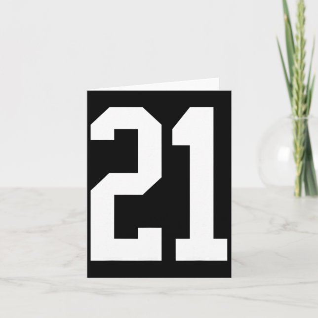 Carte #21 Blanc Numéro 21 Style Ventilateur Sport Hallow (Devant)
