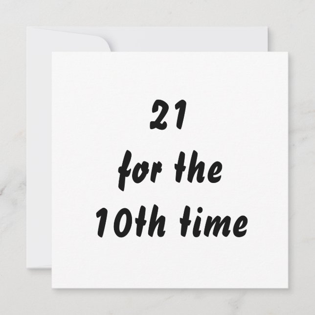 Carte 21 pour la 10ème fois. 30e anniversaire. Noir Blan (Devant)