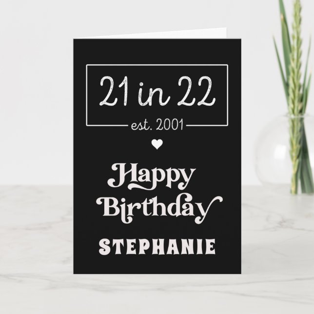 Carte 21e anniversaire 21 dans 22 est 2001 Anniversaire (Devant)