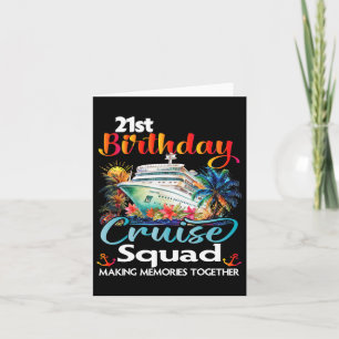 Carte 21e anniversaire de croisière Escouade amis Famill