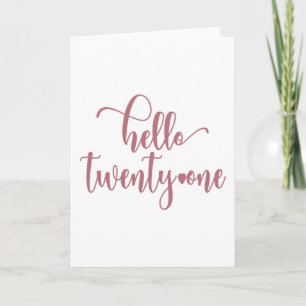 Carte 21e Anniversaire Femmes Bonjour 21 mignonne 21 ans