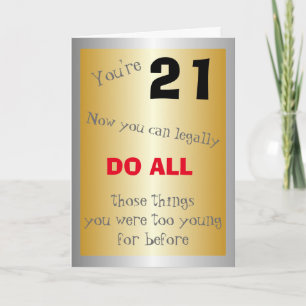 Carte 21e anniversaire humoristique