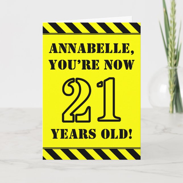Carte 21e anniversaire : Jeu de style graphique, Nom per (Devant)