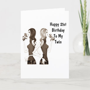 CARTE **21E ANNIVERSAIRE **SOEUR DOUCE** NOUS SOMMES JUR