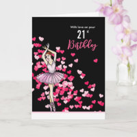 21e Anniversaire Souhaits Ballerina Rosée Rose