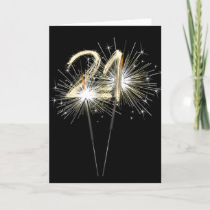 Carte 21e anniversaire Sparklers