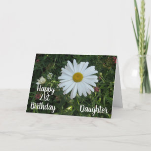 Carte "21ème" ANNIVERSAIRE DE LA FILLE avec BEAUTIUFL FL