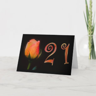 Carte 21ème twentyfirst heureux vingt et un