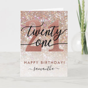 Carte 21st Birthday Chic Glitter Ombre