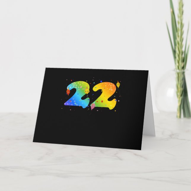 Carte 22 ans Filles 22e Anniversaire (Devant)