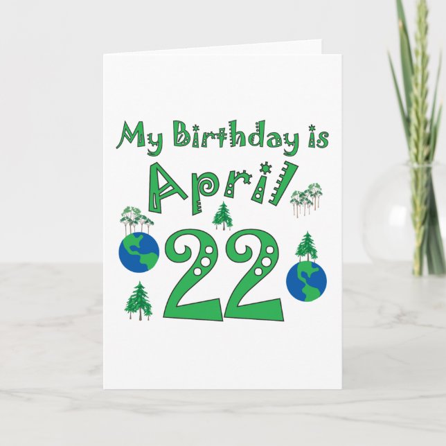 Carte 22 avril Jour des terres Anniversaire (Devant)
