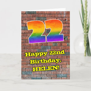 Carte 22e anniversaire : Arc en ciel inspiré par les gra