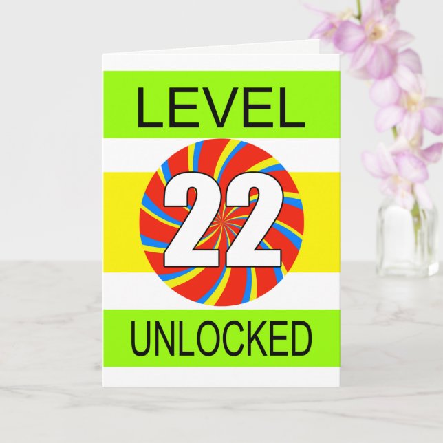 Carte 22e Anniversaire Jeu d'Ordinateur (Orchidée)