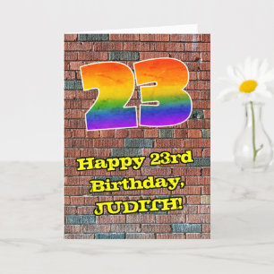 Carte 23e anniversaire : Arc en ciel inspiré par les gra